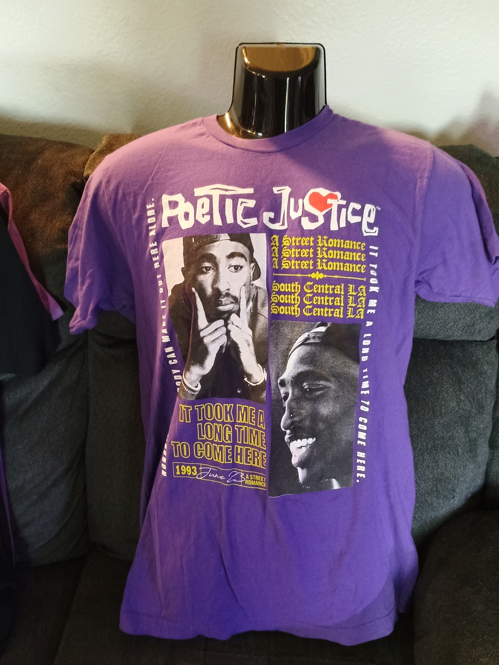 Poetic Justice Tupac Shakur T-Shirt Medium Purple 2Pac A Street Romance Hip Hop